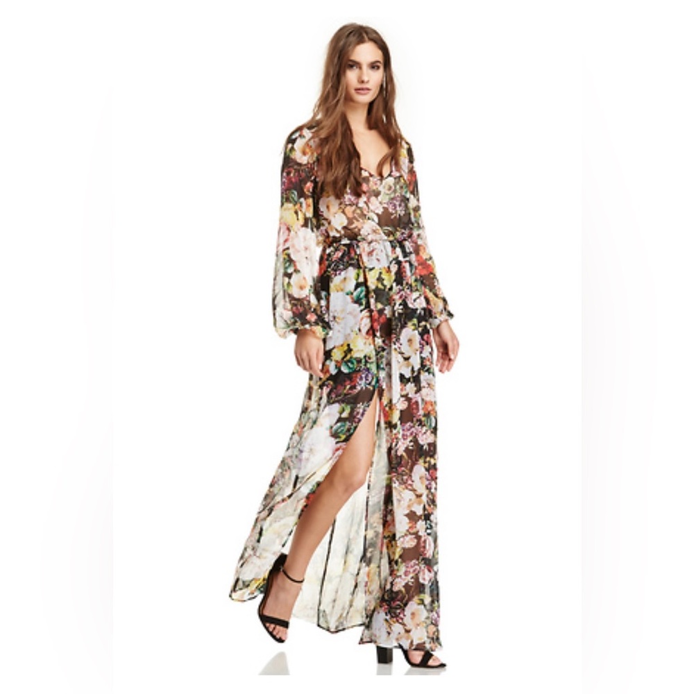 SHOW ME YOUR MUMU JOCELYN FLORAL Boho Bohemian MAXI DRESS; Size S